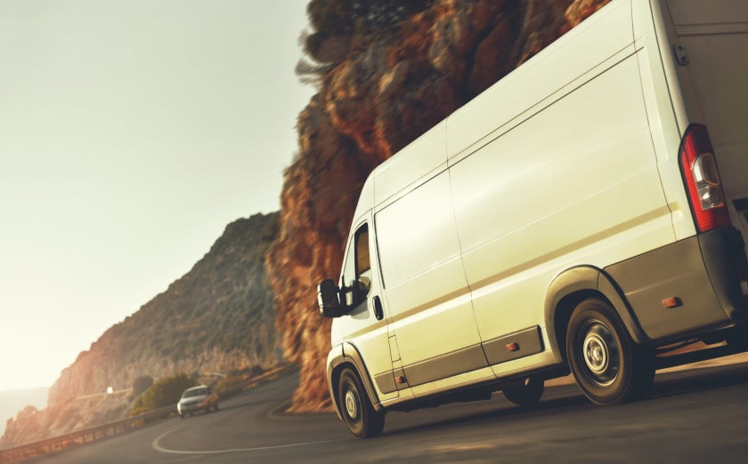 Van on a highway