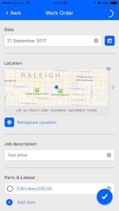 Mobile form work order map